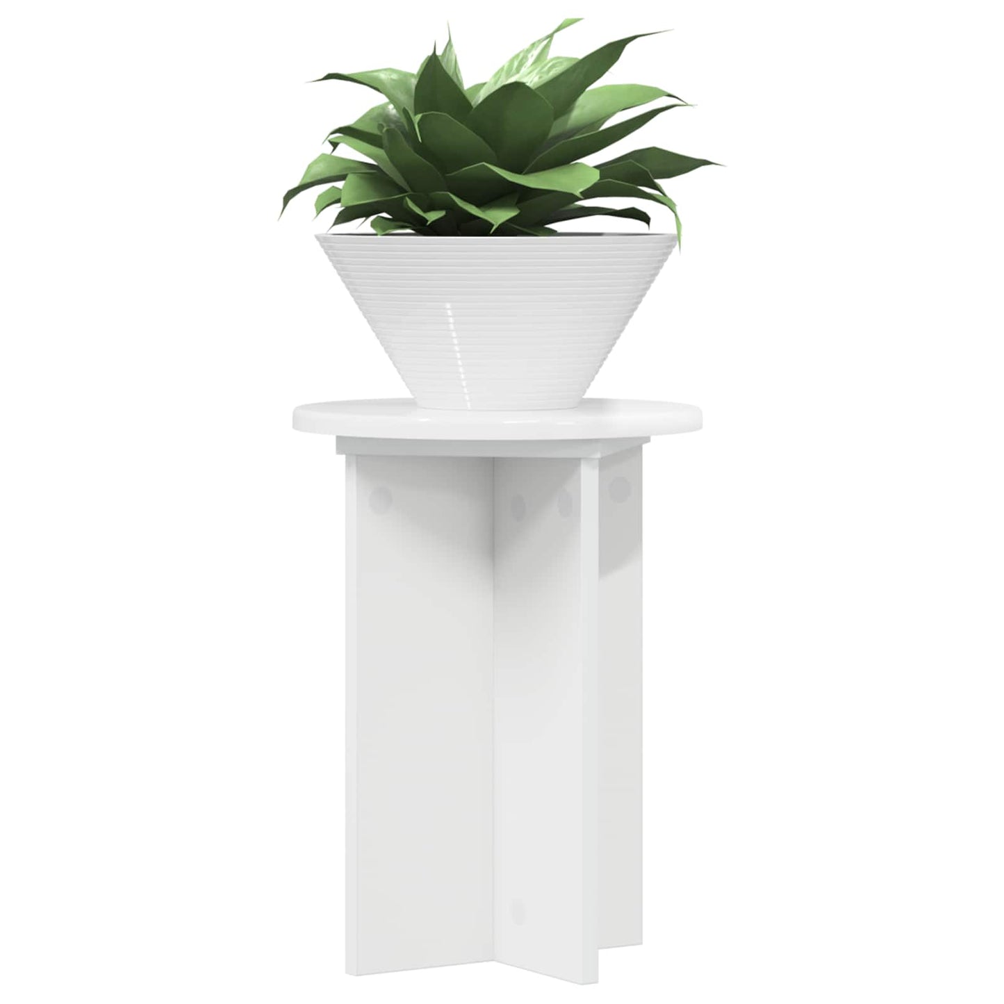Augalų stovas 2 pcs Itin blizgi balta Ø29,5 x 40 cm