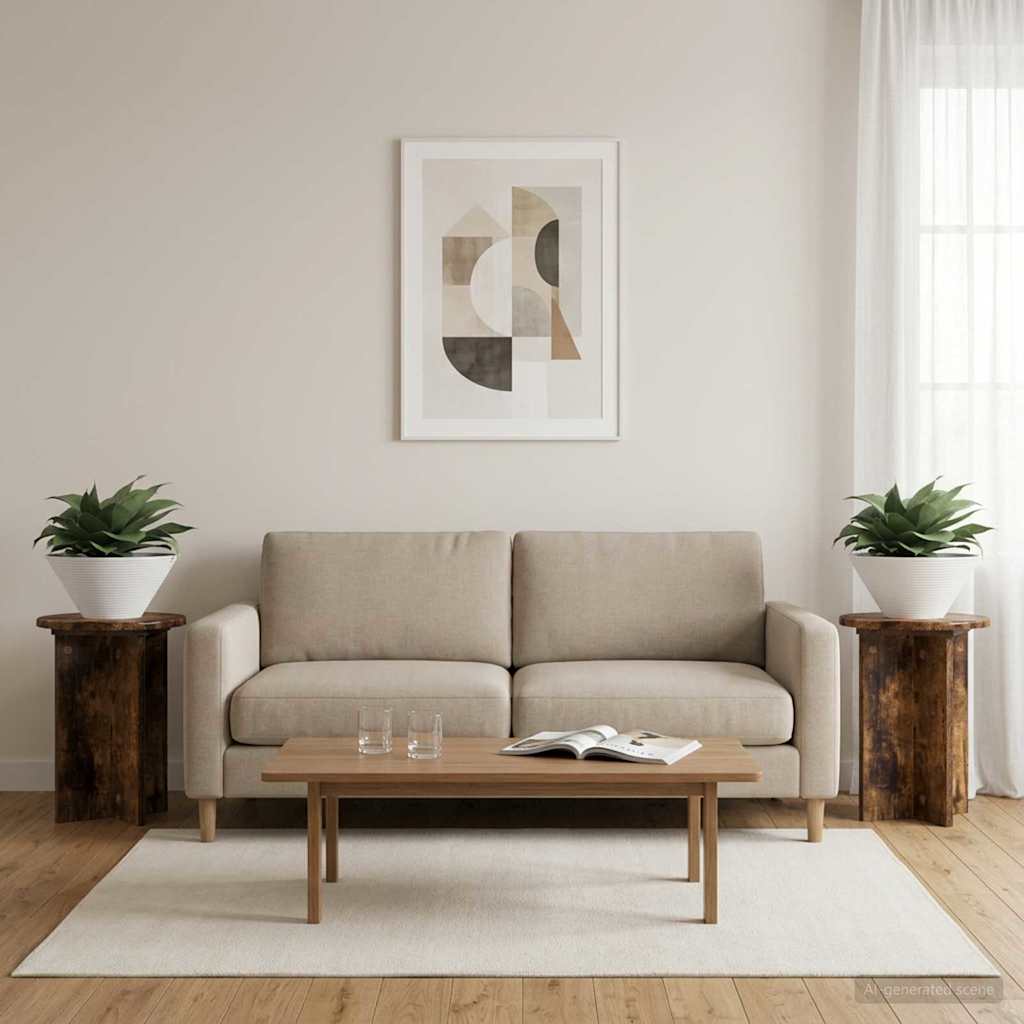 Augalų stovas 2 pcs Dūminio ąžuolo Ø29,5 x 40 cm