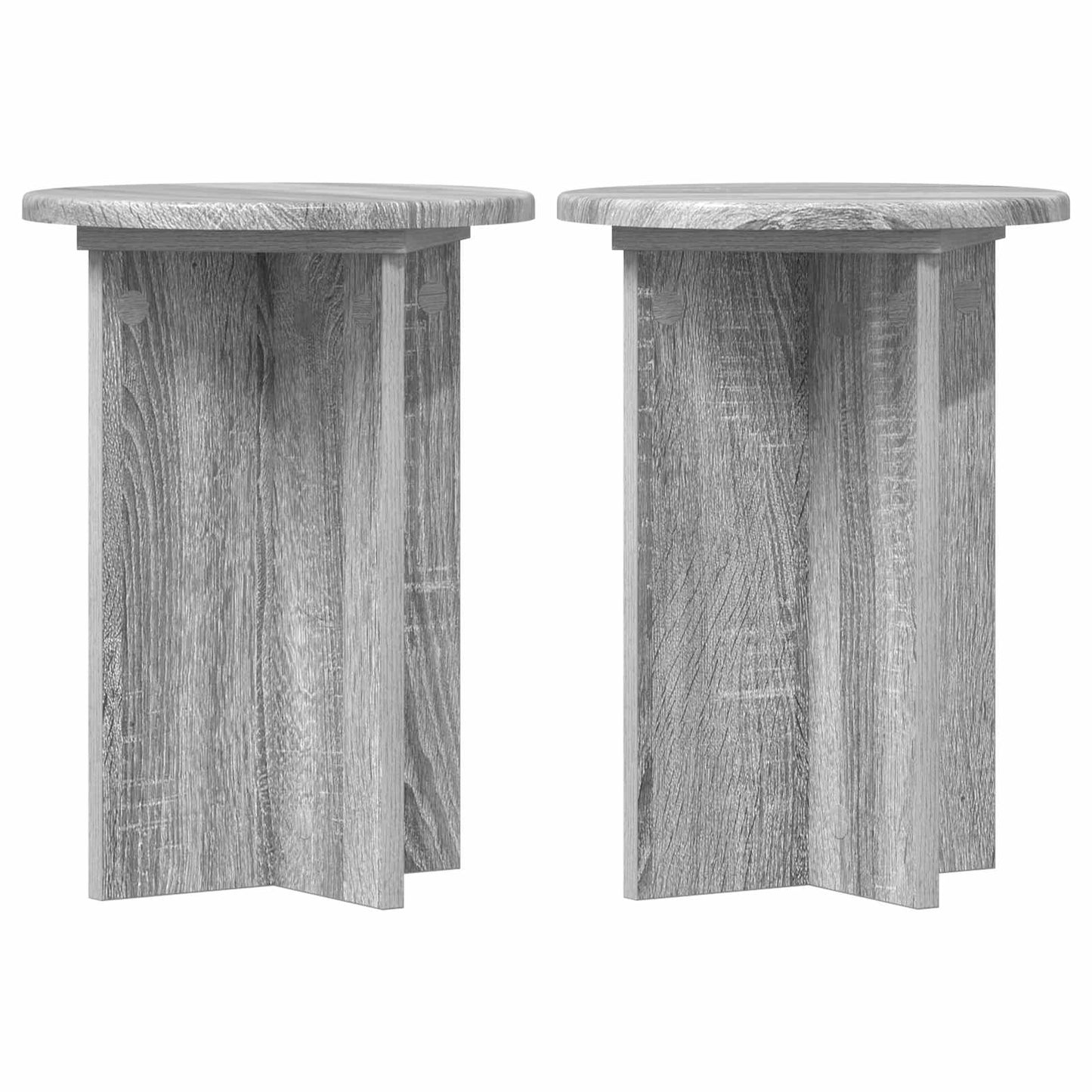 Augalų stovas 2 pcs Pilka sonoma ąžuolo Ø29,5 x 40 cm