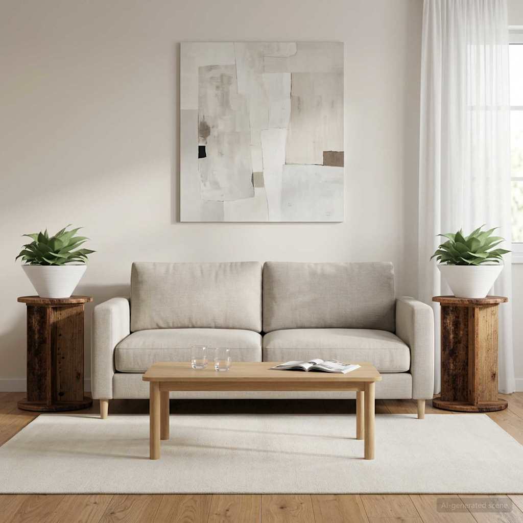 Augalų stovas 2 pcs Sendintos medienos Ø29,5 x 40 cm