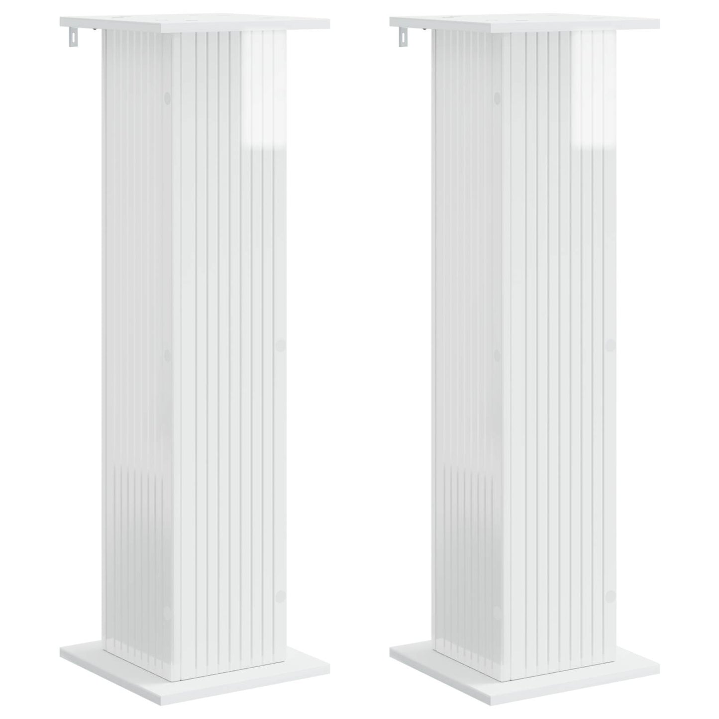 Augalų stovas 2 pcs Itin blizgi balta 30,5 x 30 x 100,5 cm