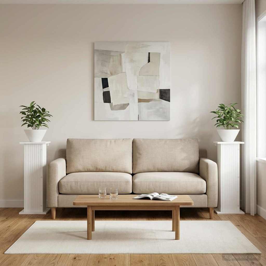 Augalų stovas 2 pcs Balta 30,5 x 30 x 80,5 cm Apdirbta mediena