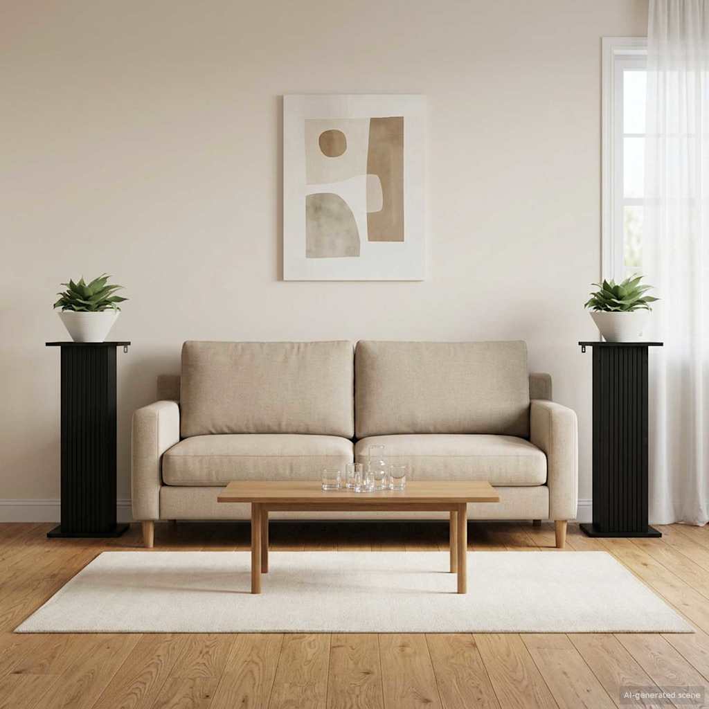 Augalų stovas 2 pcs Juoda 30,5 x 30 x 80,5 cm Apdirbta mediena