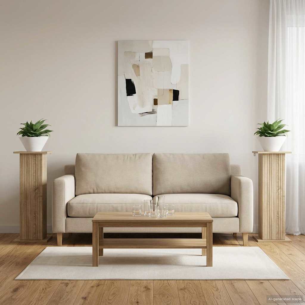 Augalų stovas 2 pcs Sonoma ąžuolas 30,5 x 30 x 80,5 cm