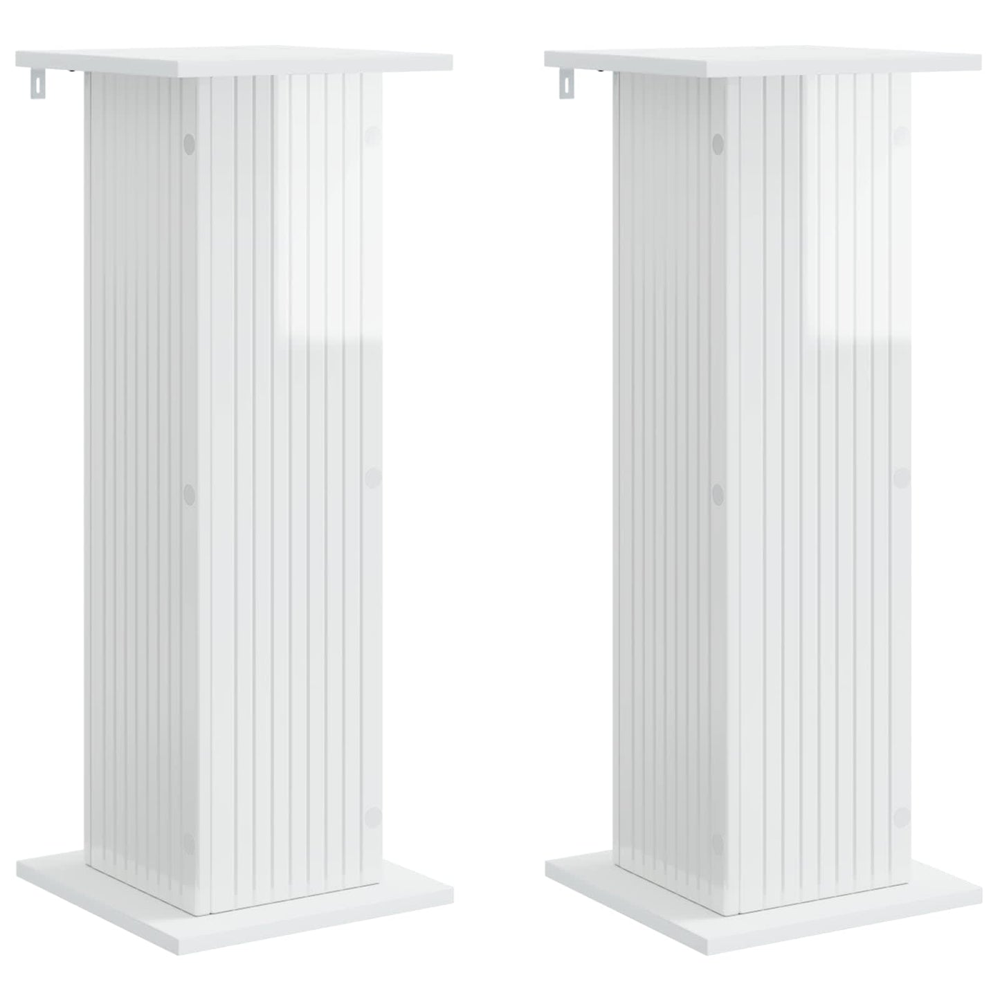 Augalų stovas 2 pcs Itin blizgi balta 30,5 x 30 x 80,5 cm