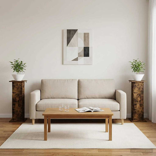 Augalų stovas 2 pcs Dūminio ąžuolo 30,5 x 30 x 80,5 cm