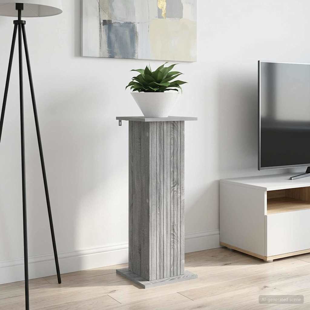 Augalų stovas 2 pcs Pilka sonoma ąžuolo 30,5 x 30 x 80,5 cm