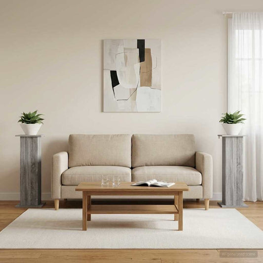 Augalų stovas 2 pcs Pilka sonoma ąžuolo 30,5 x 30 x 80,5 cm