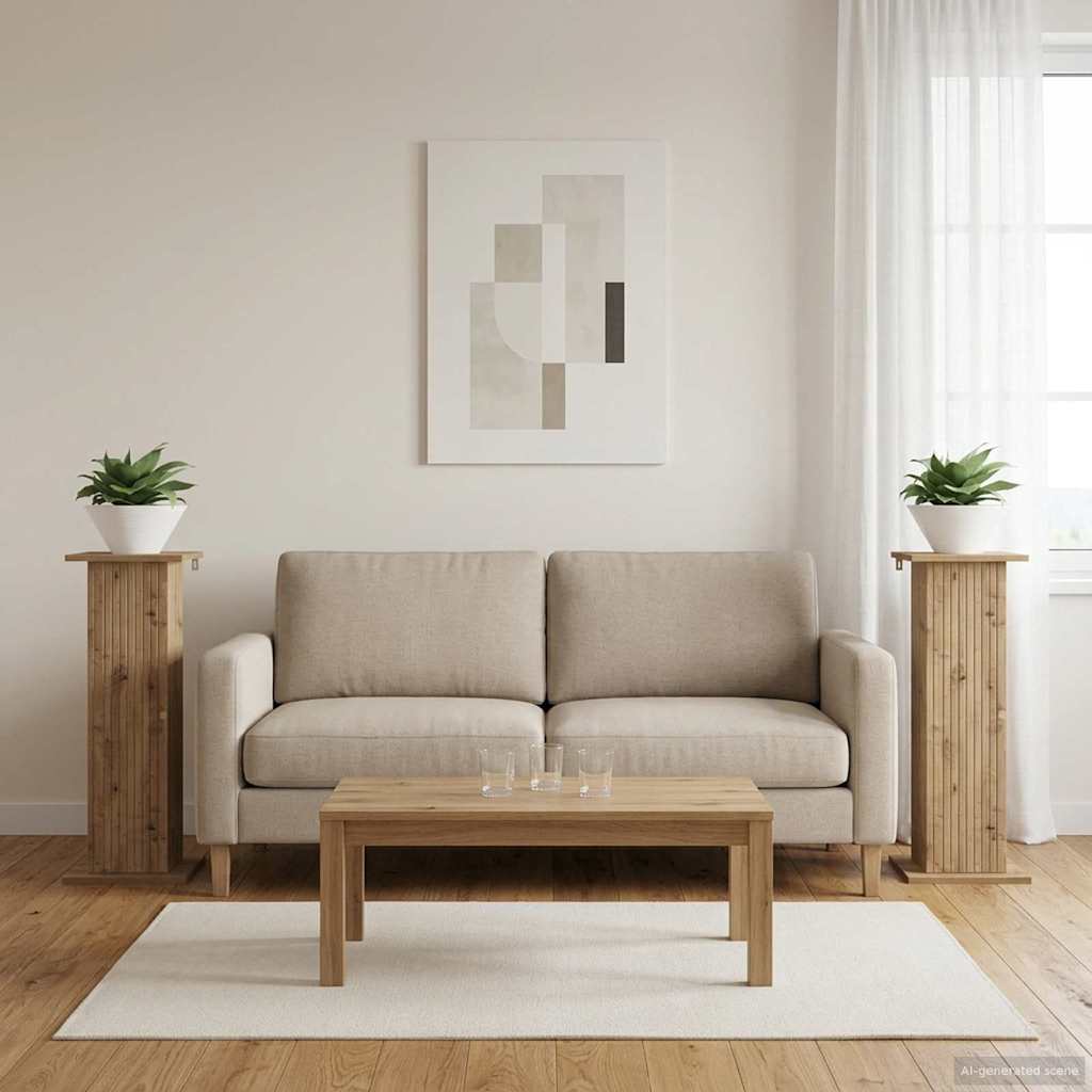 Augalų stovas 2 pcs Artisano ąžuolo 30,5 x 30 x 80,5 cm