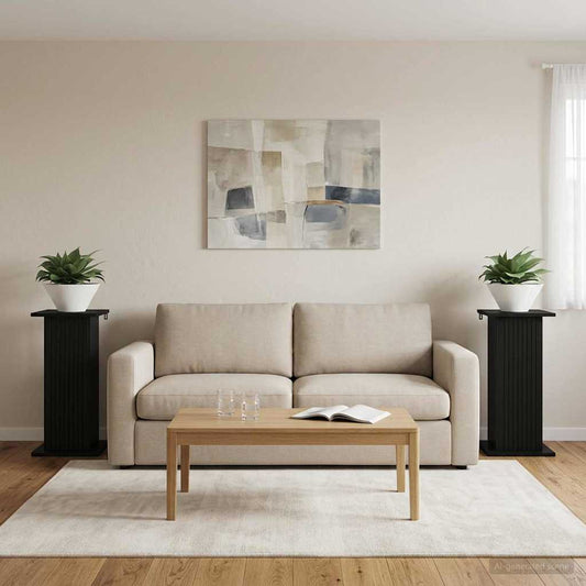 Augalų stovas 2 pcs Juoda 30,5 x 30 x 60,5 cm Apdirbta mediena