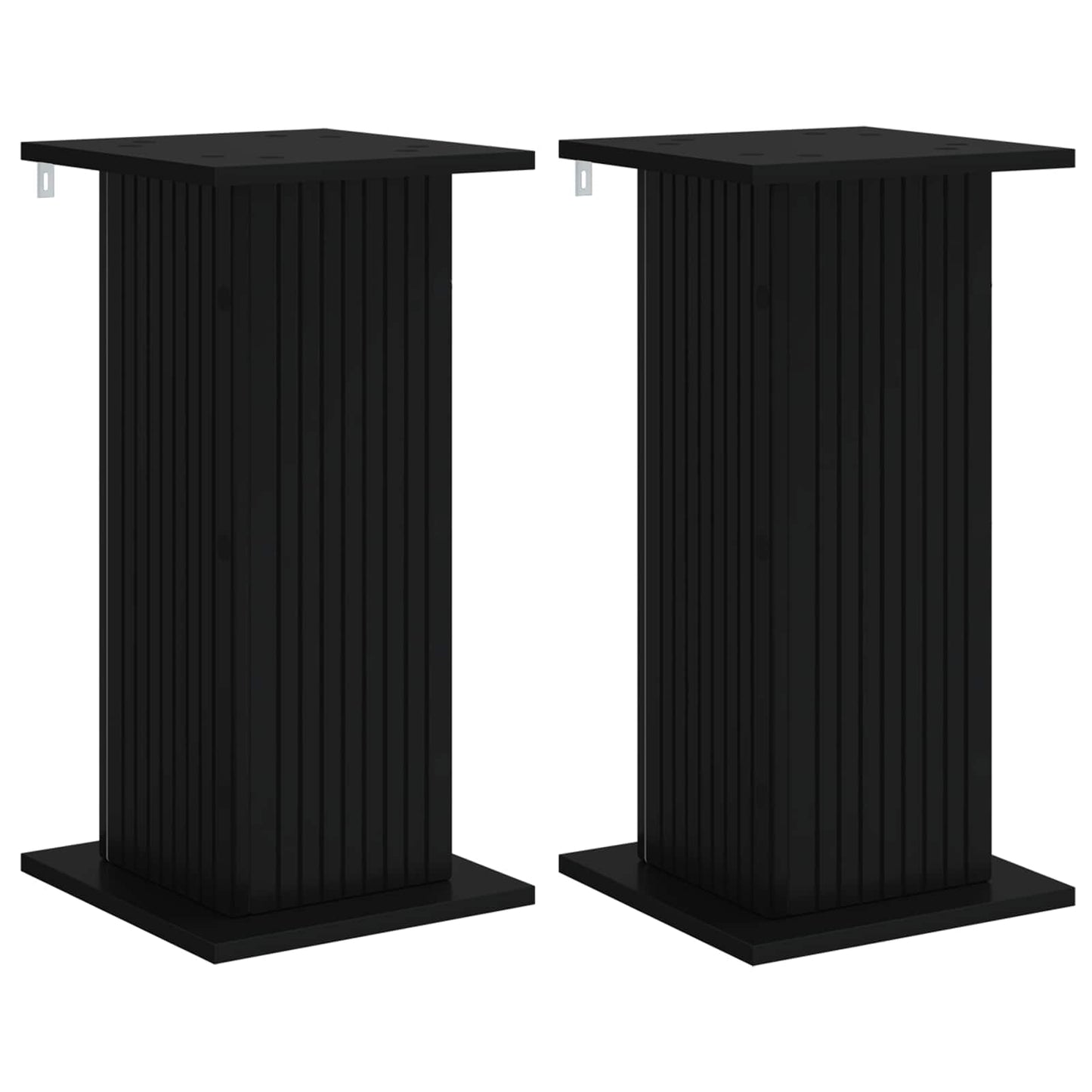 Augalų stovas 2 pcs Juoda 30,5 x 30 x 60,5 cm Apdirbta mediena