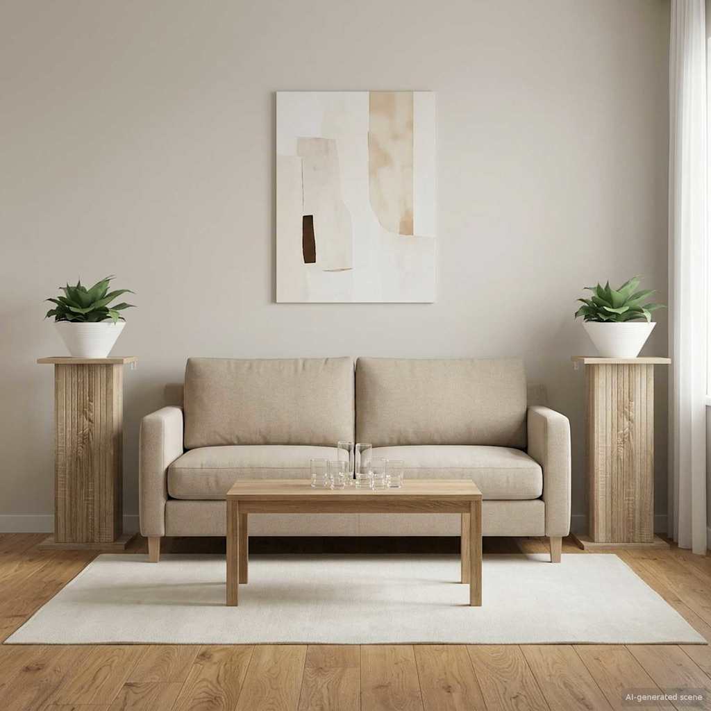 Augalų stovas 2 pcs Sonoma ąžuolas 30,5 x 30 x 60,5 cm