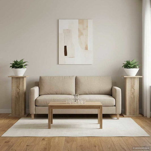 Augalų stovas 2 pcs Sonoma ąžuolas 30,5 x 30 x 60,5 cm