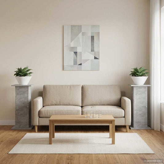 Augalų stovas 2 pcs Betono pilka 30,5 x 30 x 60,5 cm