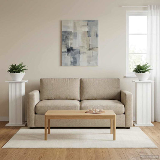 Augalų stovas 2 pcs Itin blizgi balta 30,5 x 30 x 60,5 cm