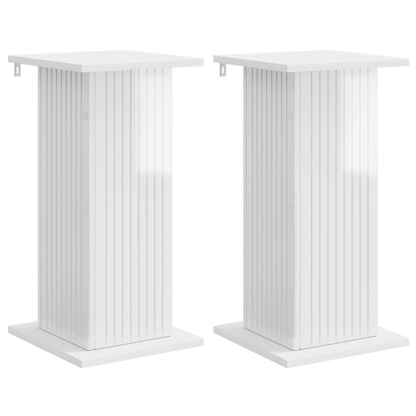 Augalų stovas 2 pcs Itin blizgi balta 30,5 x 30 x 60,5 cm