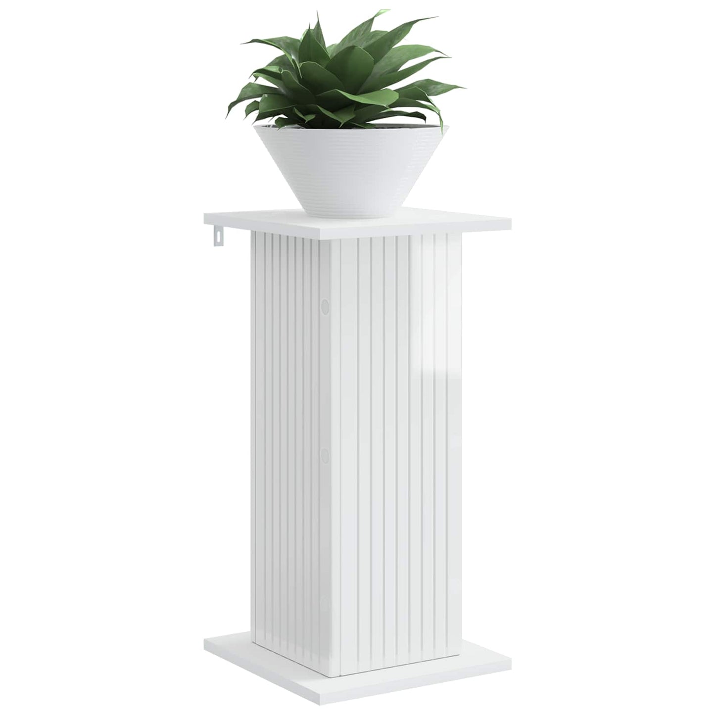 Augalų stovas 2 pcs Itin blizgi balta 30,5 x 30 x 60,5 cm