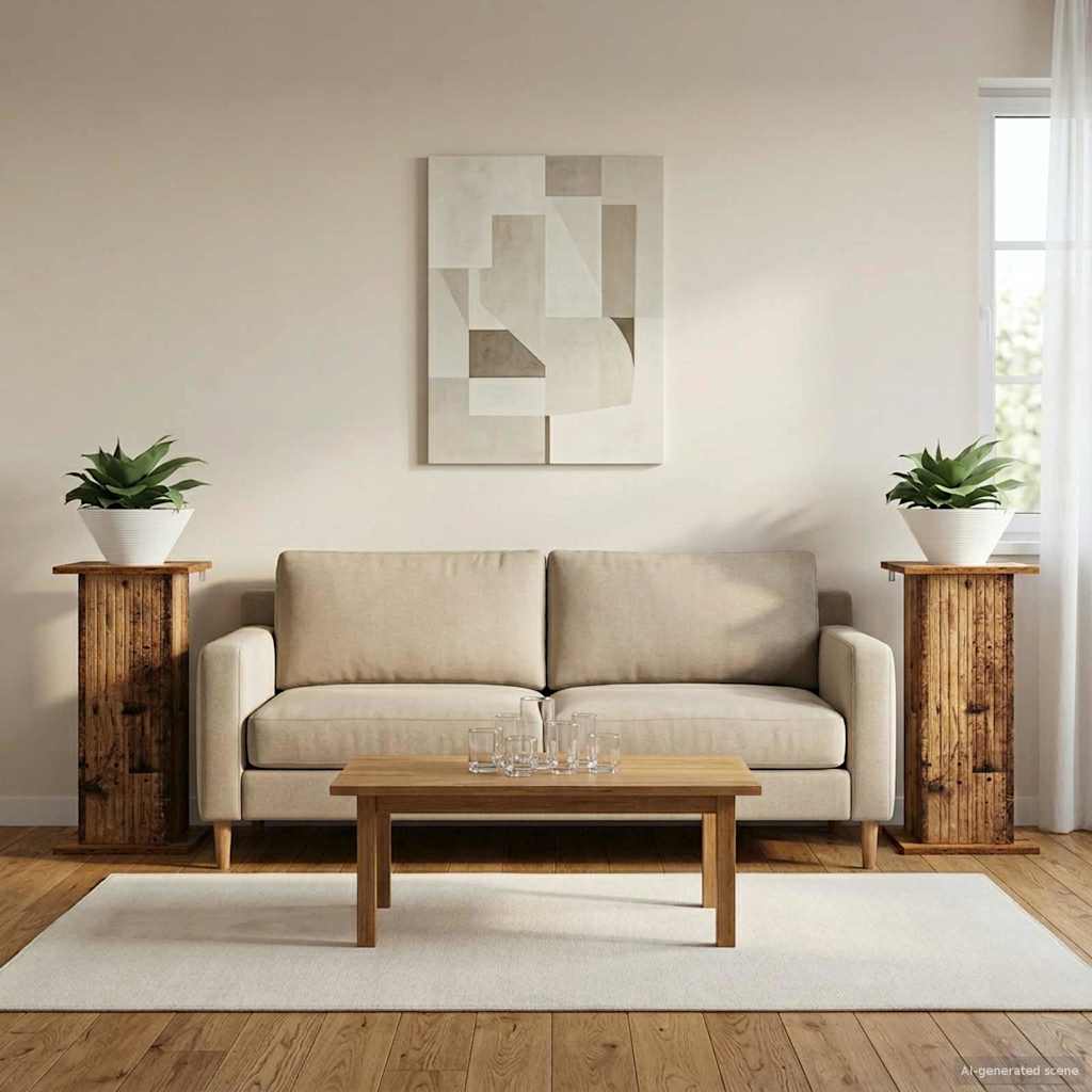 Augalų stovas 2 pcs Sendintos medienos 30,5 x 30 x 60,5 cm