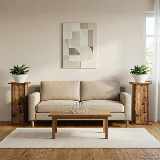 Augalų stovas 2 pcs Sendintos medienos 30,5 x 30 x 60,5 cm