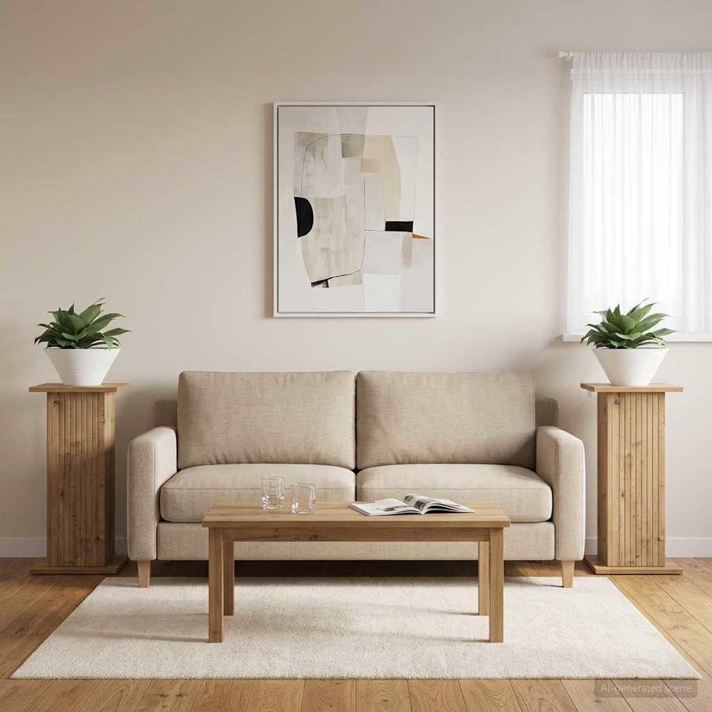 Augalų stovas 2 pcs Artisano ąžuolo 30,5 x 30 x 60,5 cm