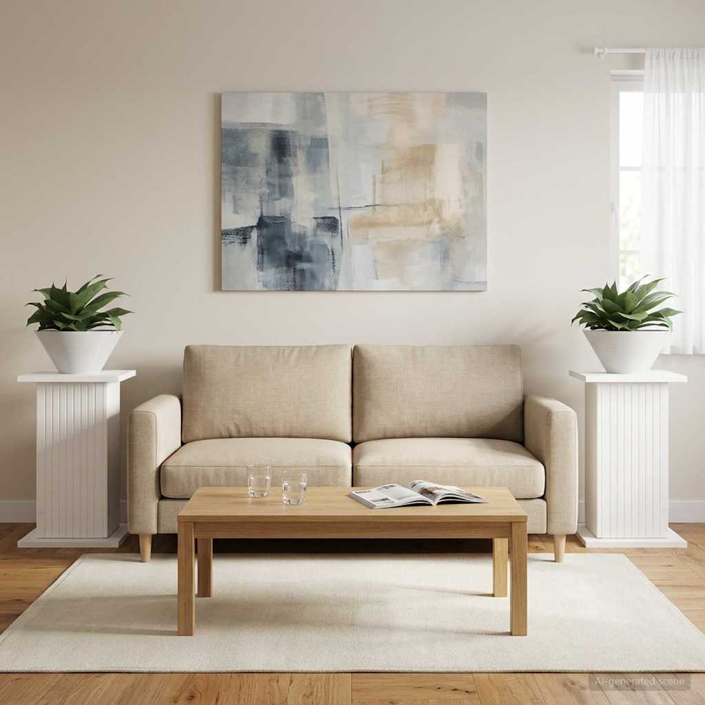 Augalų stovas 2 pcs Balta 30,5 x 30 x 43 cm Apdirbta mediena