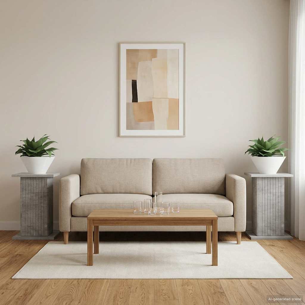 Augalų stovas 2 pcs Betono pilka 30,5 x 30 x 43 cm