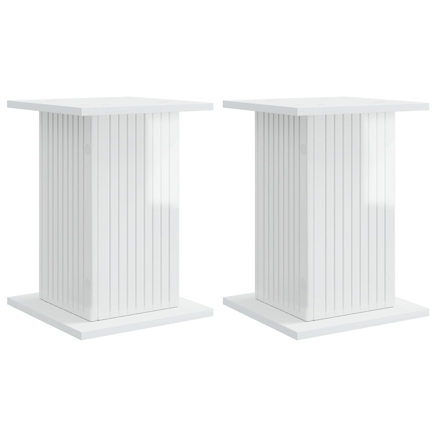 Augalų stovas 2 pcs Itin blizgi balta 30,5 x 30 x 43 cm