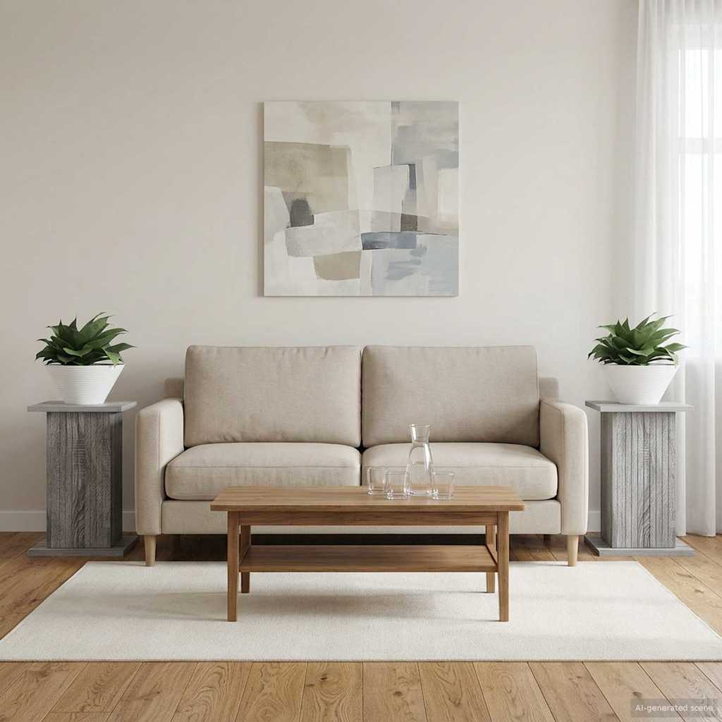 Augalų stovas 2 pcs Pilka sonoma ąžuolo 30,5 x 30 x 43 cm