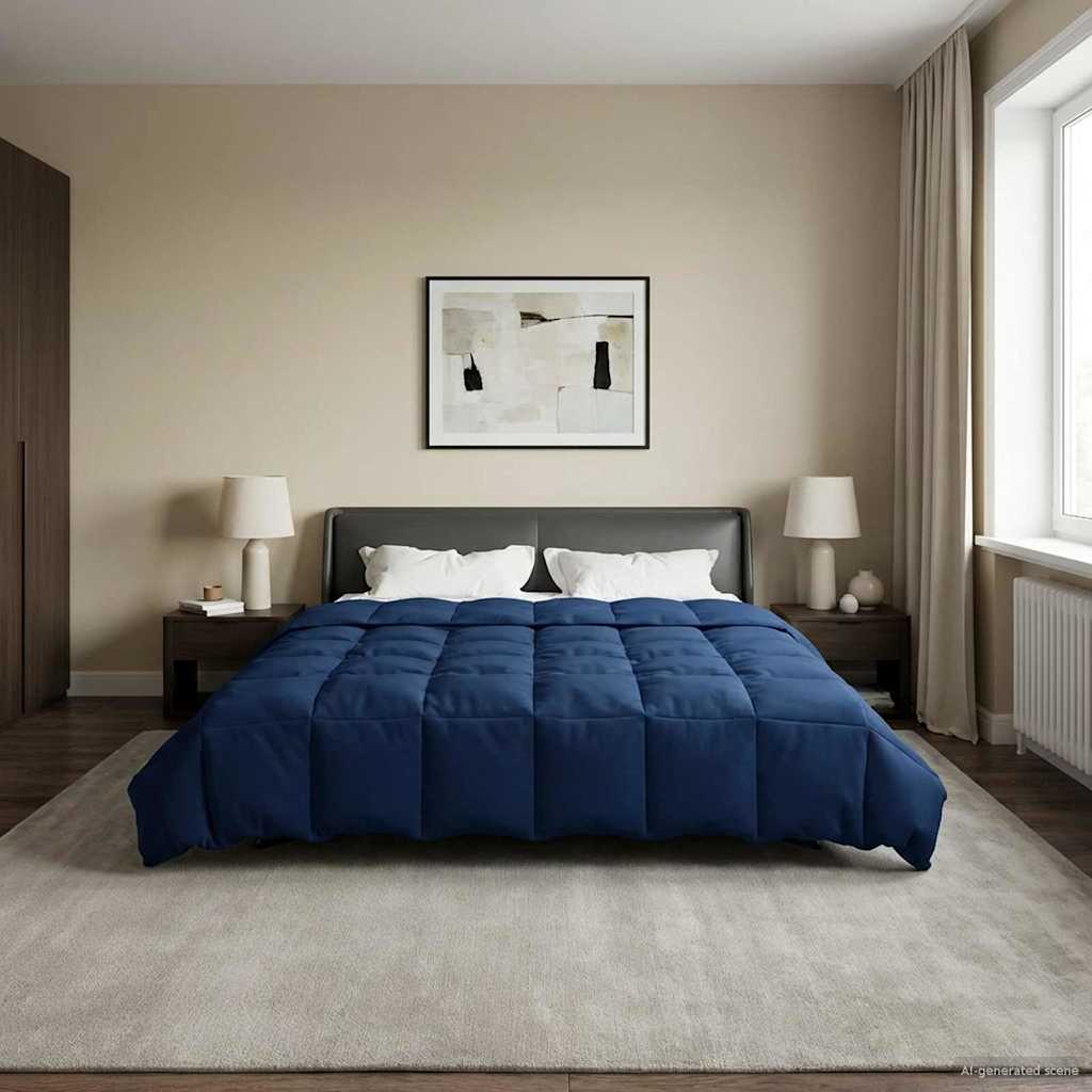 Vasaros antklodė Tamsiai mėlyna 200 x 200 cm Mikropluoštas