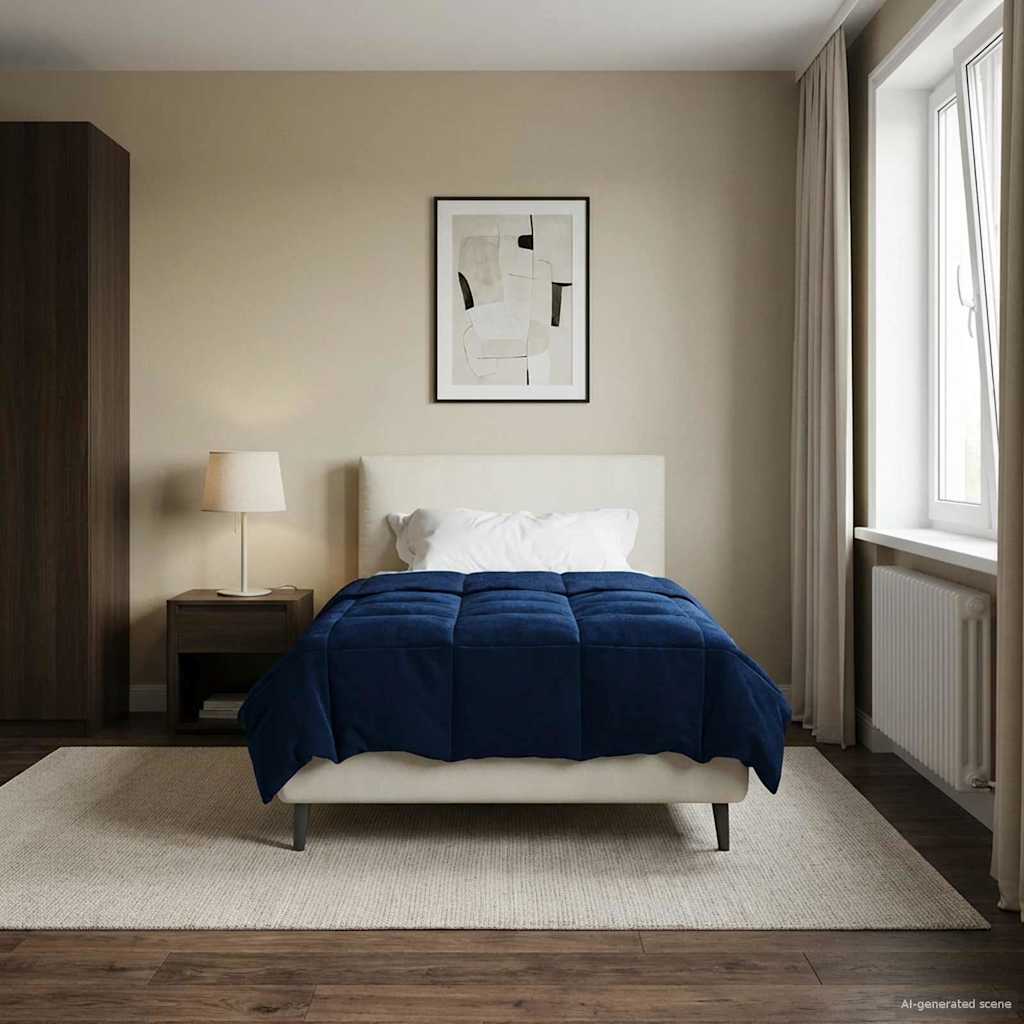 Vasaros antklodė Tamsiai mėlyna 140 x 220 cm Mikropluoštas
