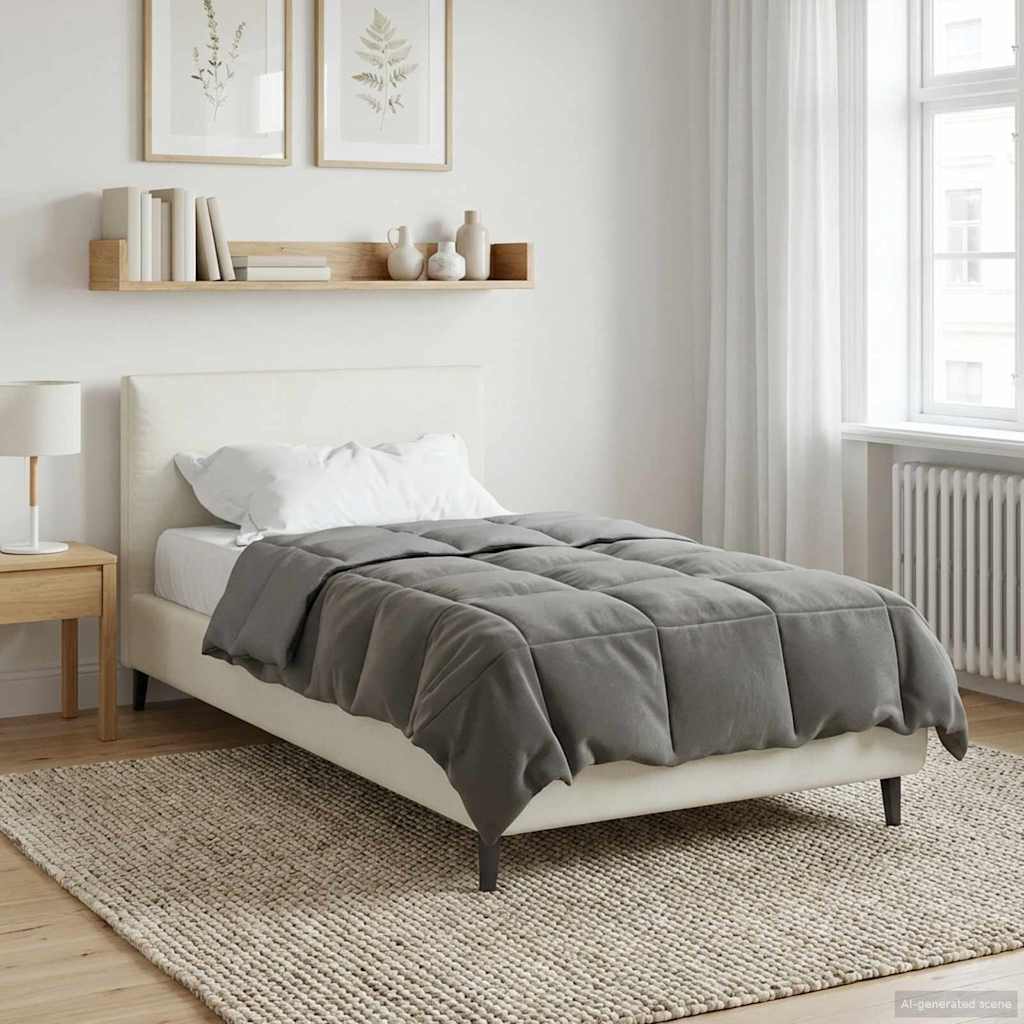 Pilna metų antklodė Šviesiai pilka 135 x 220 cm Mikropluoštas