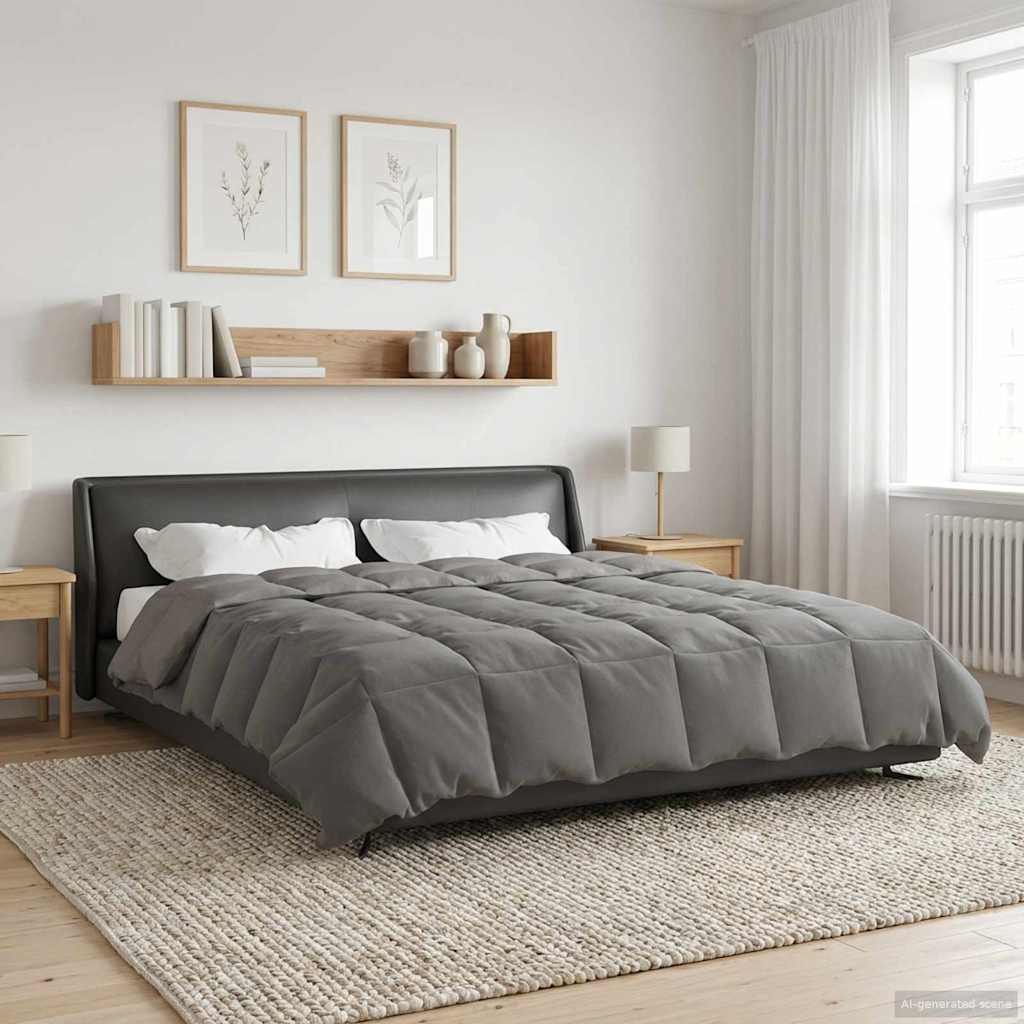 Pilna metų antklodė Šviesiai pilka 200 x 220 cm Mikropluoštas