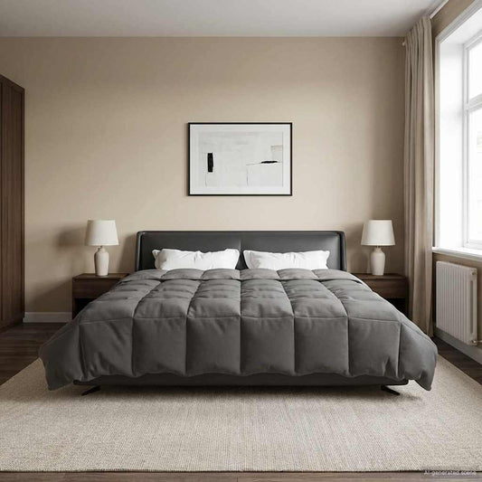 Pilna metų antklodė Šviesiai pilka 240 x 260 cm Mikropluoštas
