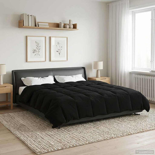 Pilna metų antklodė Tikštas Juoda 200 x 220 cm Mikropluoštas