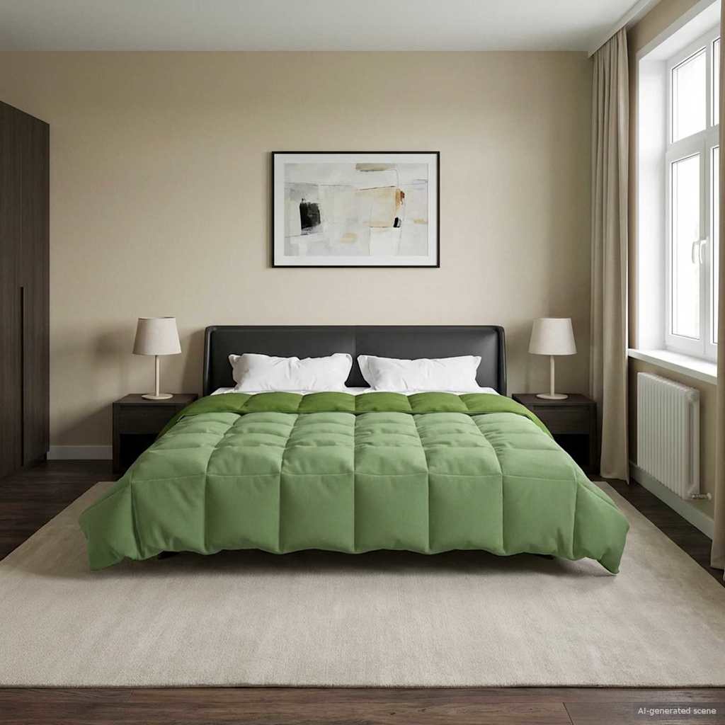 Pilna metų antklodė Tikštas Žalia 200 x 200 cm Mikropluoštas