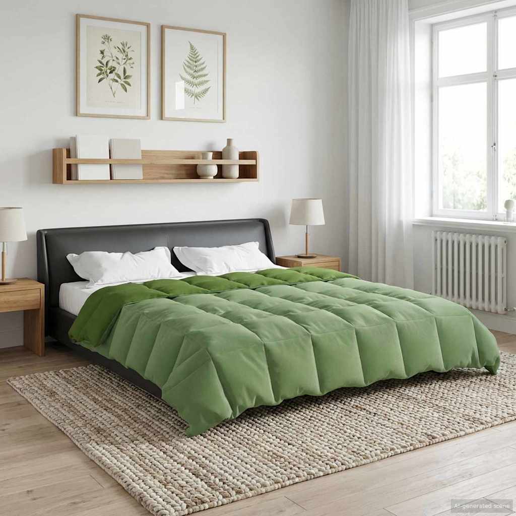Pilna metų antklodė Tikštas Žalia 200 x 220 cm Mikropluoštas