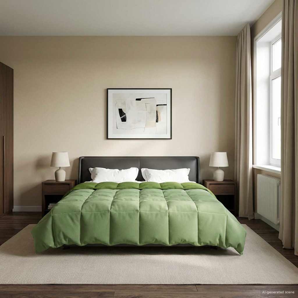 Pilna metų antklodė Tikštas Žalia 240 x 260 cm Mikropluoštas