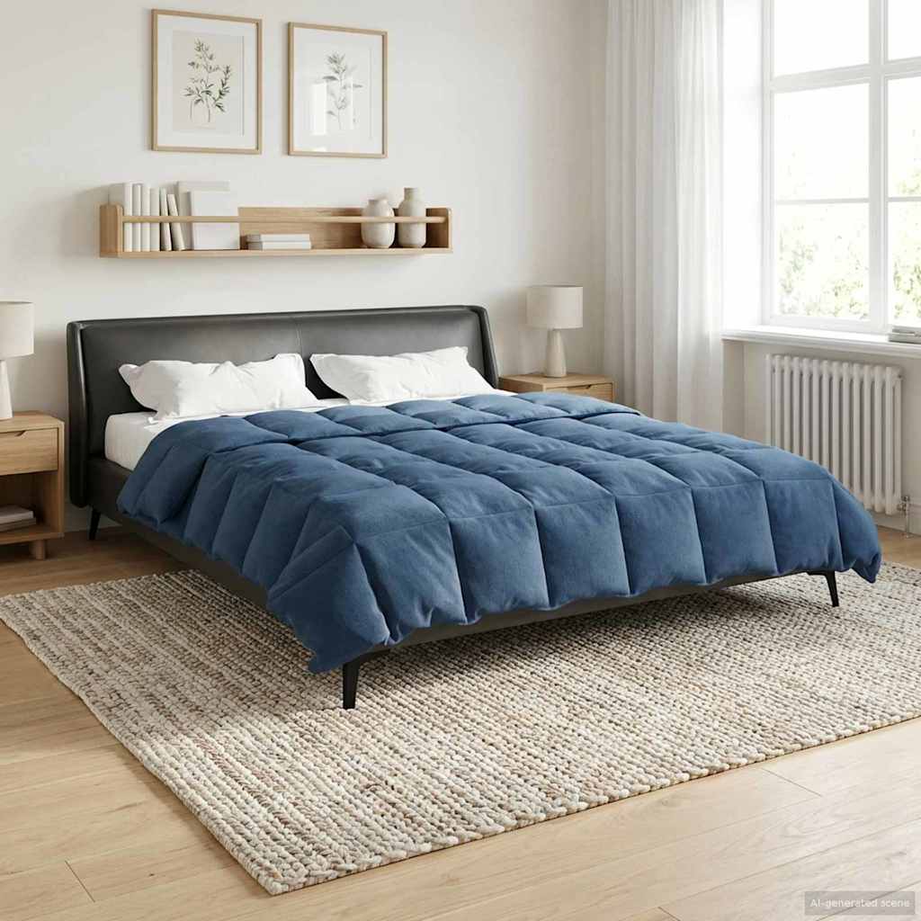 Pilna metų antklodė Tamsiai mėlyna 200 x 220 cm Mikropluoštas