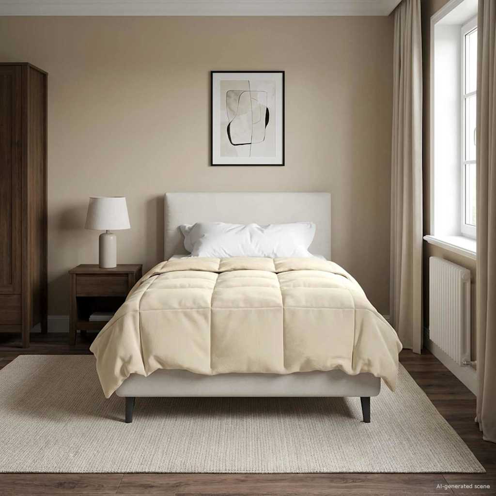 Pilna metų antklodė Tikštas Kreminė 140 x 220 cm Mikropluoštas