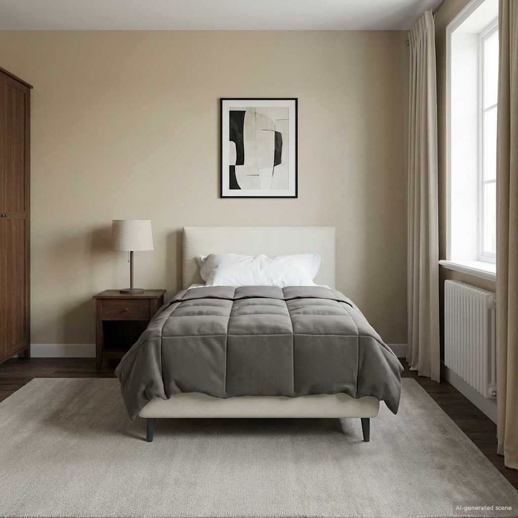 Žiemos antklodė Šviesiai pilka 140 x 220 cm Mikropluoštas