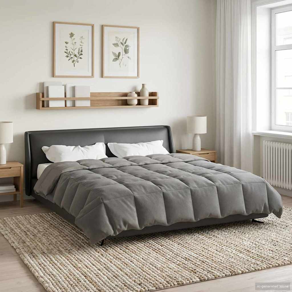 Žiemos antklodė Šviesiai pilka 200 x 220 cm Mikropluoštas