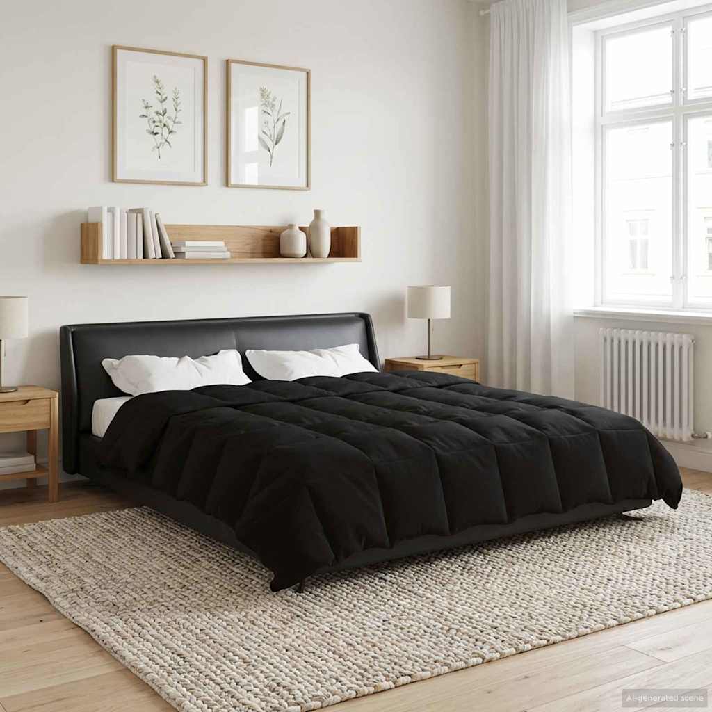Žiemos antklodė Tikštas Juoda 240 x 260 cm Mikropluoštas