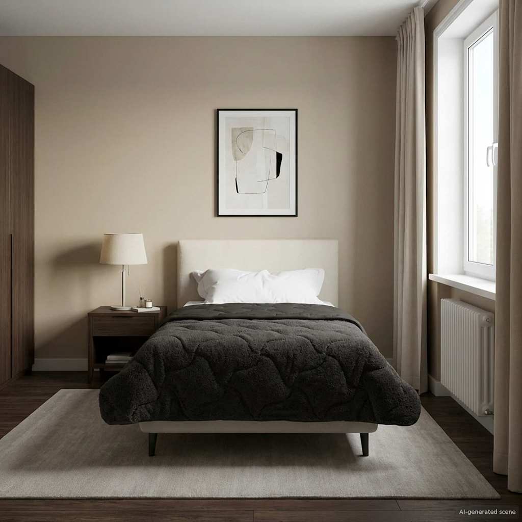 Pilna metų antklodė Tikštas Antracitas 155 x 220 cm