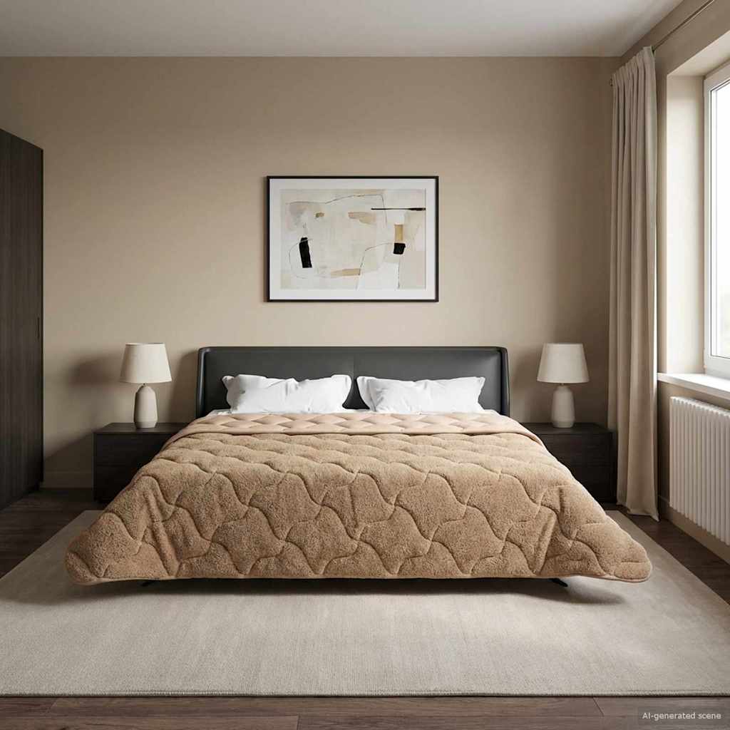 Pilna metų antklodė Tikštas Taupe 200 x 200 cm