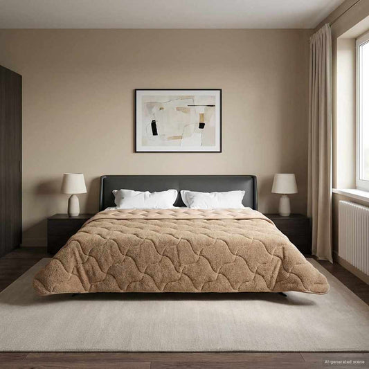 Pilna metų antklodė Tikštas Taupe 200 x 200 cm