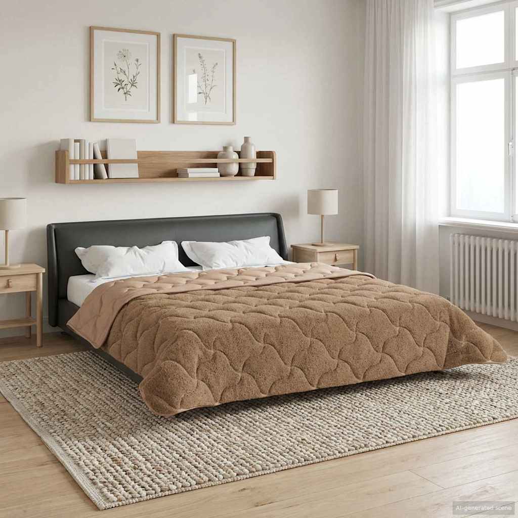Pilna metų antklodė Tikštas Taupe 200 x 240 cm