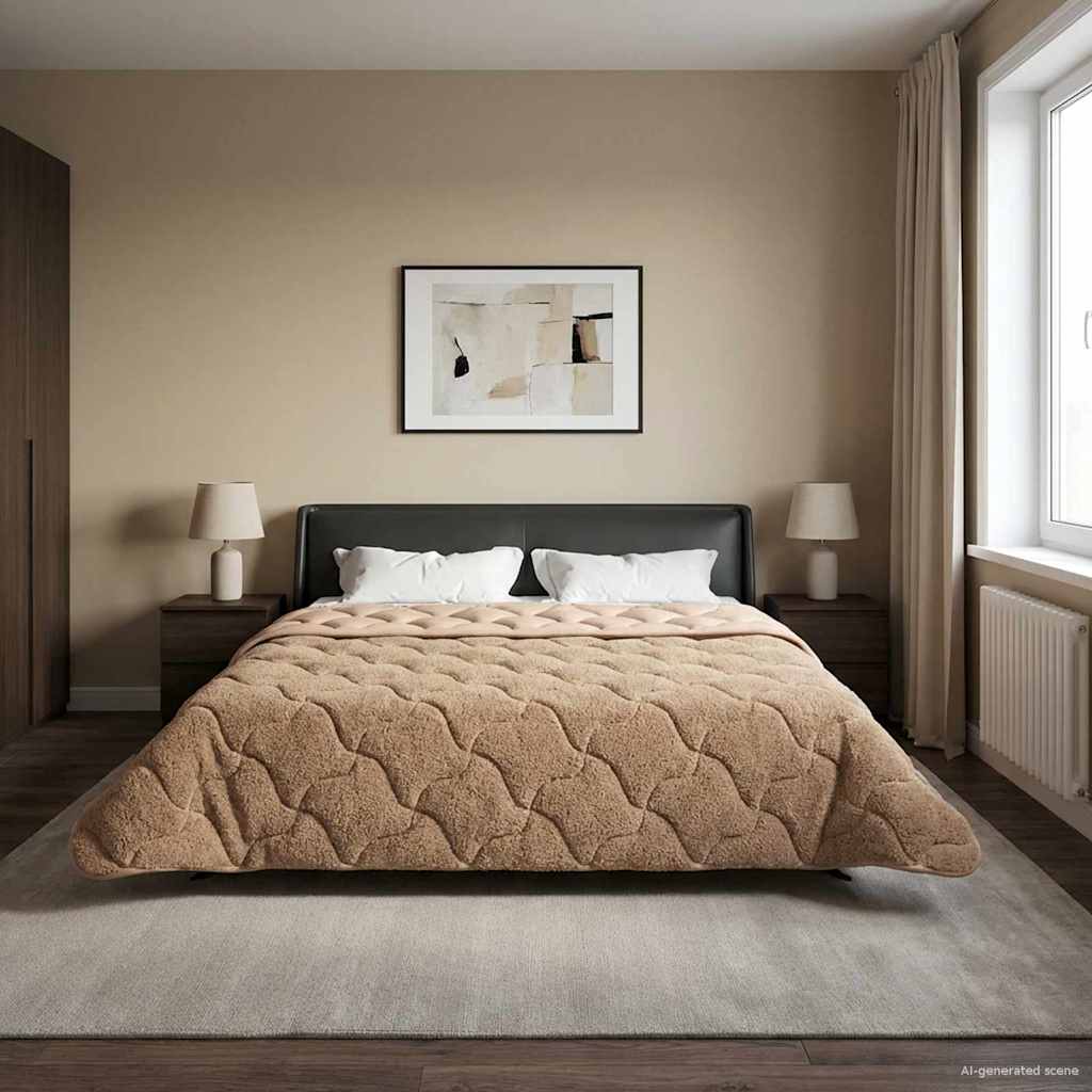 Pilna metų antklodė Tikštas Taupe 200 x 240 cm