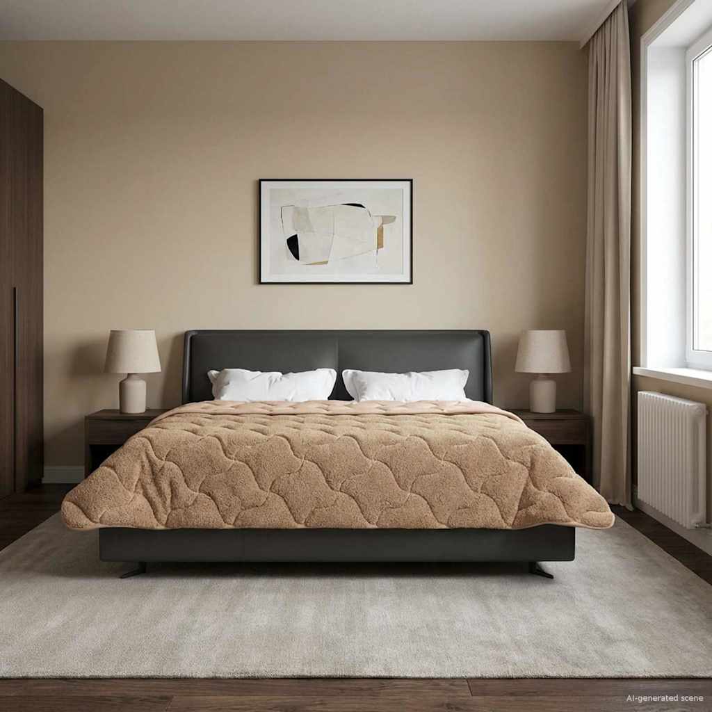 Pilna metų antklodė Tikštas Taupe 220 x 240 cm