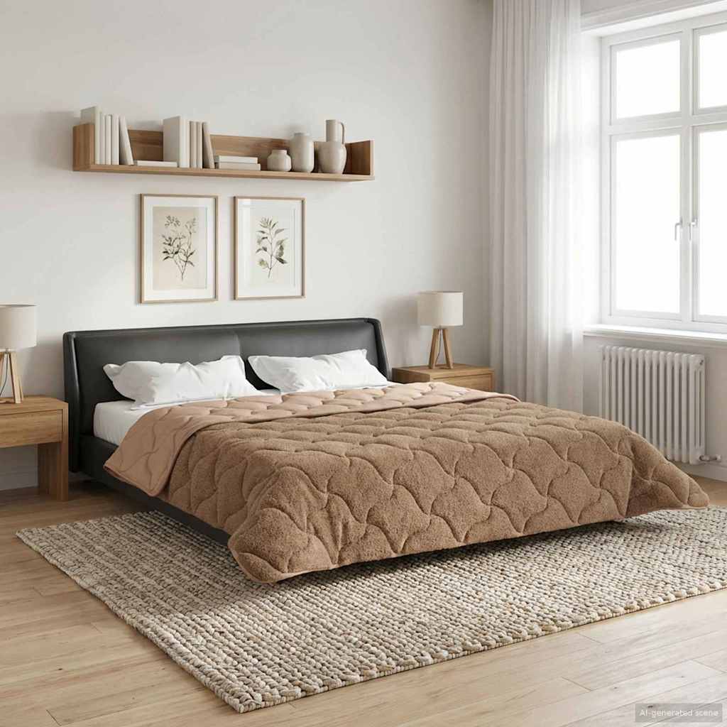 Pilna metų antklodė Tikštas Taupe 220 x 260 cm