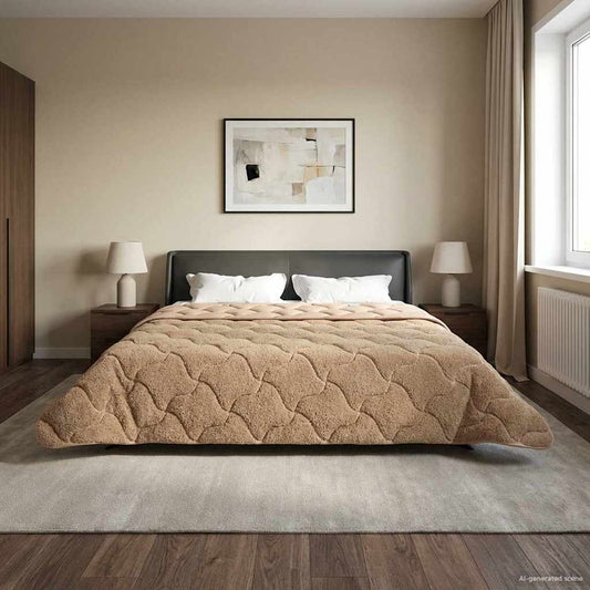 Pilna metų antklodė Tikštas Taupe 220 x 260 cm